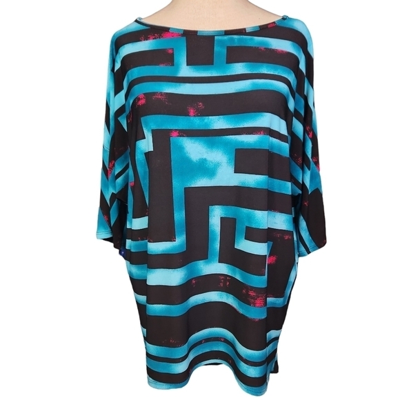 Clara Sun Woo Geometric Dolman Blouse - Picture 1 of 5